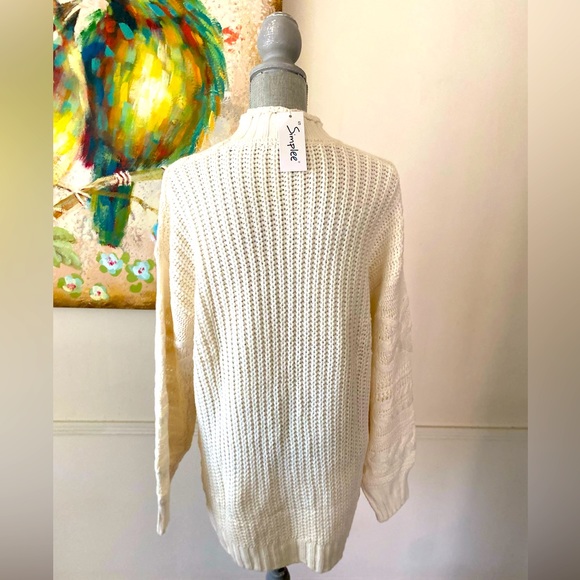 SIMPLEE WOMEN OVERSIZED KNITTED LONG SLEEVE PULLOVER SWEATER SIZE SMALL 🌟NWT🌟 - Picture 5 of 12